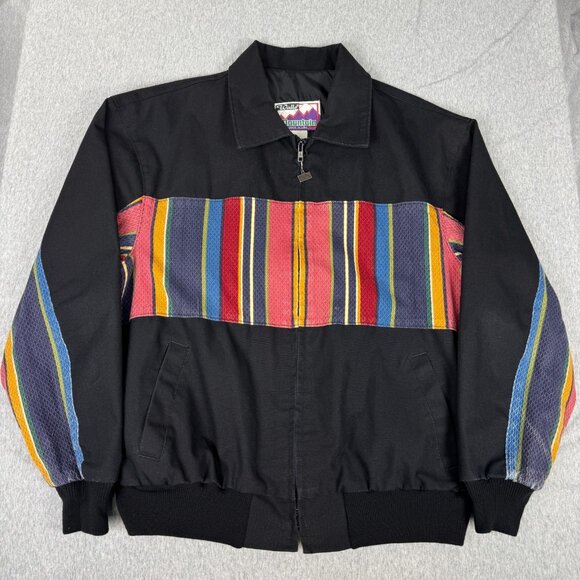 VINTAGE WALLS MOUNTAIN JACKET WESTERN AZTEC BOMBER CANVAS WORKWEAR XL USA MADE - Picture 1 of 13